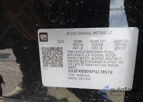 2023 Chevrolet Bolt Ev Fwd 2Lt z USA, uszkodzony, nr VIN 1G1FX6S0XP4178578